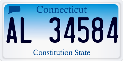 CT license plate AL34584