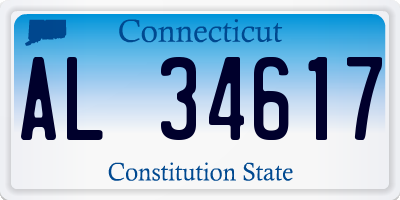 CT license plate AL34617
