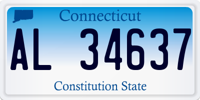 CT license plate AL34637