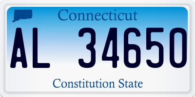 CT license plate AL34650