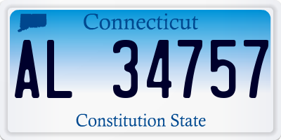 CT license plate AL34757