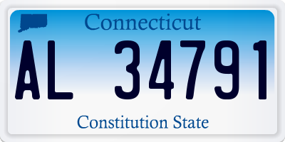 CT license plate AL34791