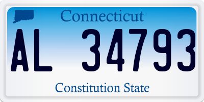 CT license plate AL34793