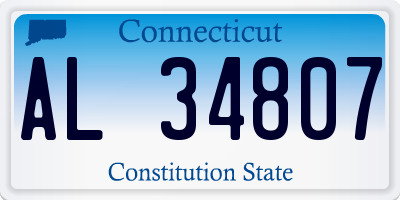 CT license plate AL34807
