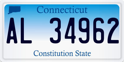 CT license plate AL34962