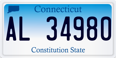 CT license plate AL34980