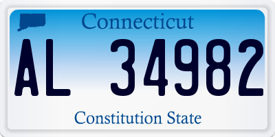 CT license plate AL34982