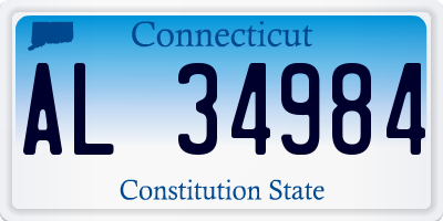 CT license plate AL34984