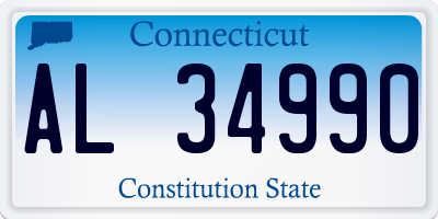 CT license plate AL34990