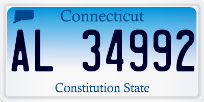 CT license plate AL34992