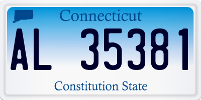 CT license plate AL35381