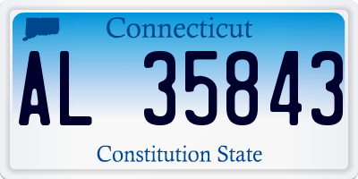 CT license plate AL35843