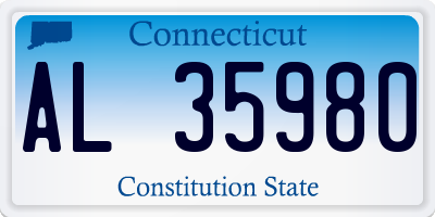 CT license plate AL35980