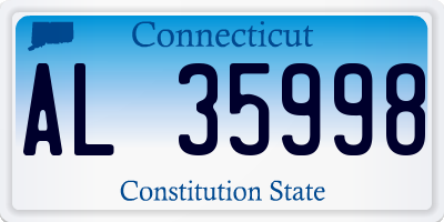 CT license plate AL35998