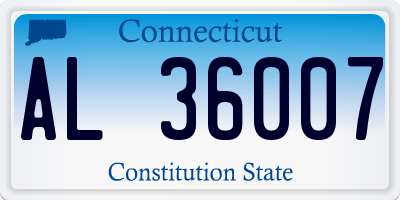 CT license plate AL36007