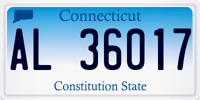 CT license plate AL36017