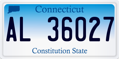 CT license plate AL36027