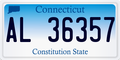 CT license plate AL36357