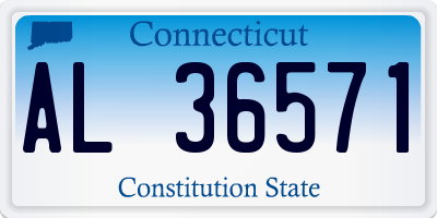 CT license plate AL36571