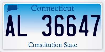 CT license plate AL36647