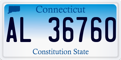 CT license plate AL36760