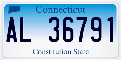 CT license plate AL36791