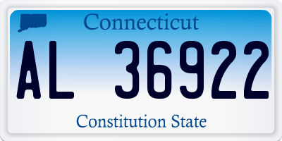 CT license plate AL36922