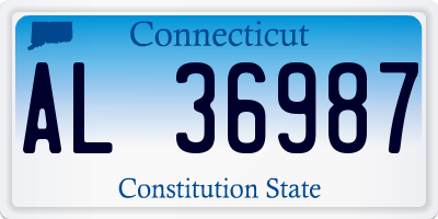 CT license plate AL36987