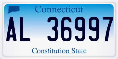 CT license plate AL36997