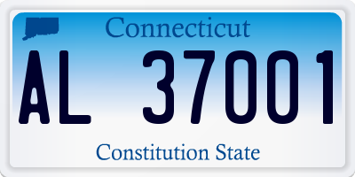 CT license plate AL37001