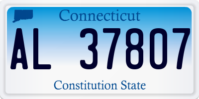 CT license plate AL37807