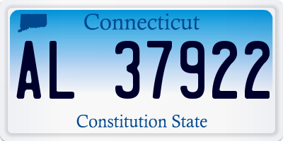 CT license plate AL37922