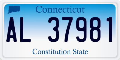 CT license plate AL37981