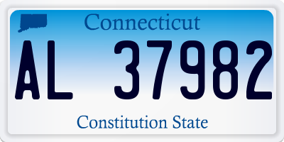 CT license plate AL37982