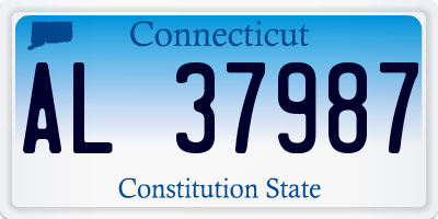 CT license plate AL37987