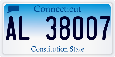 CT license plate AL38007