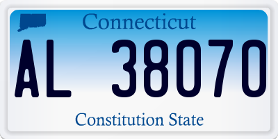 CT license plate AL38070