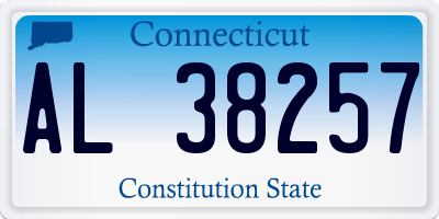 CT license plate AL38257