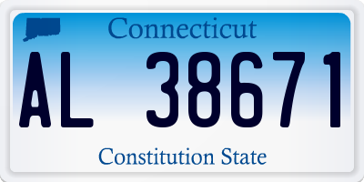 CT license plate AL38671