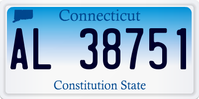 CT license plate AL38751
