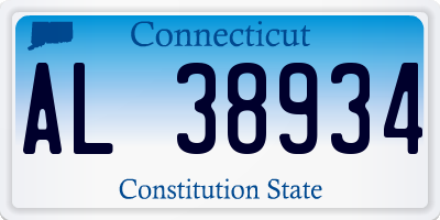 CT license plate AL38934