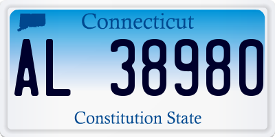 CT license plate AL38980