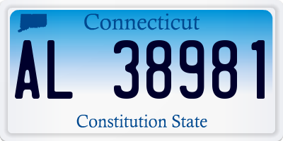 CT license plate AL38981
