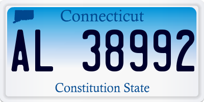CT license plate AL38992