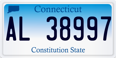 CT license plate AL38997