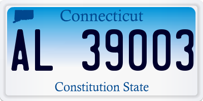 CT license plate AL39003