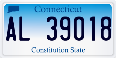 CT license plate AL39018