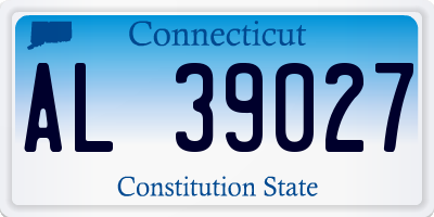CT license plate AL39027