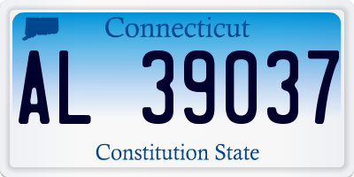 CT license plate AL39037