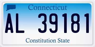CT license plate AL39181